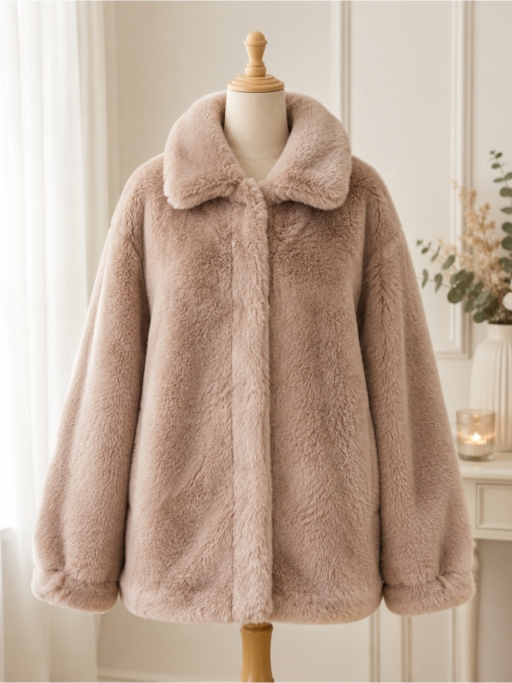 Cozy Fur Jacket in Light Pink